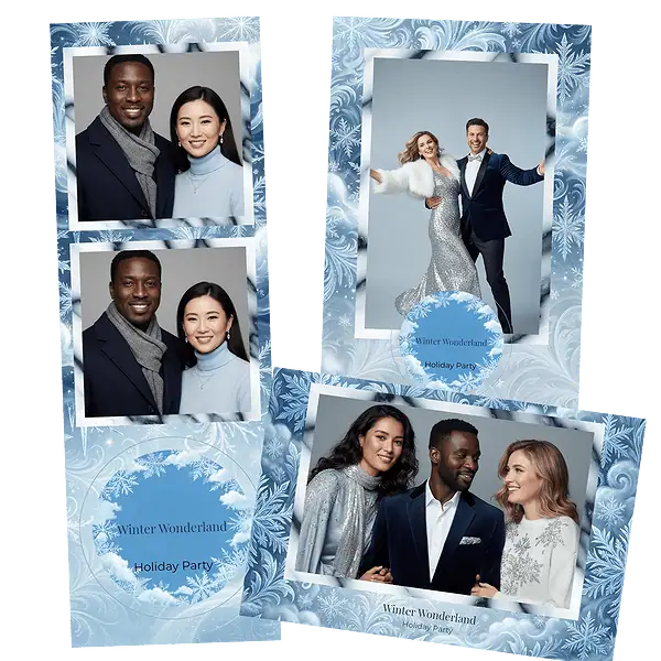 Design photobooth Frosty Winter Celebration pour Vivabox et Miroir