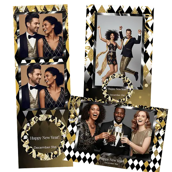 Design photobooth Glamorous Harlequin Nye pour Vivabox et Miroir
