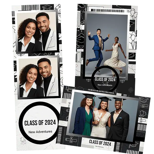 Design photobooth Graduation Boarding Pass Ticket pour Vivabox et Miroir