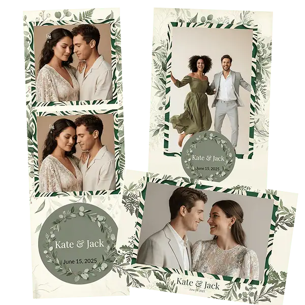 Design photobooth Rustic Greenery Wreath pour Vivabox et Miroir
