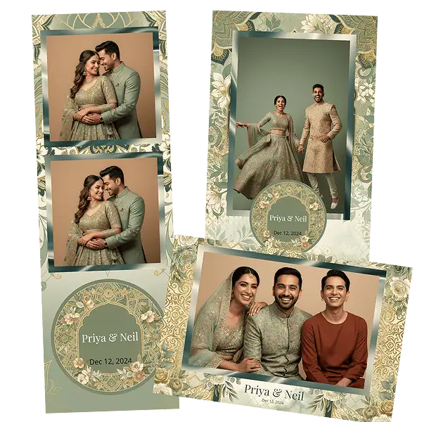 Design photobooth Sage Green Royal Wedding pour Vivabox et Miroir