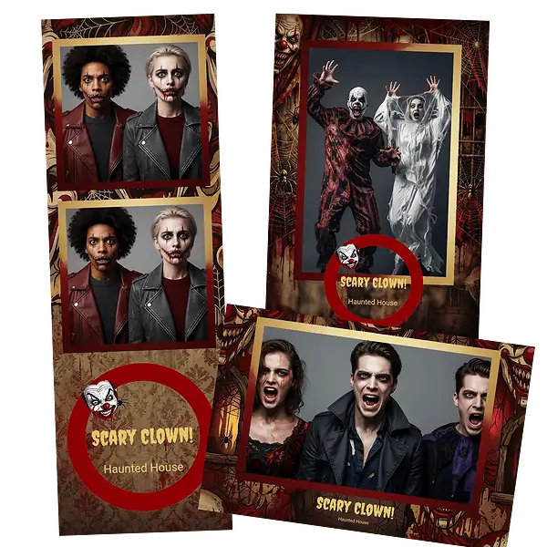 Design photobooth Scary Clown Haunted House pour Vivabox et Miroir
