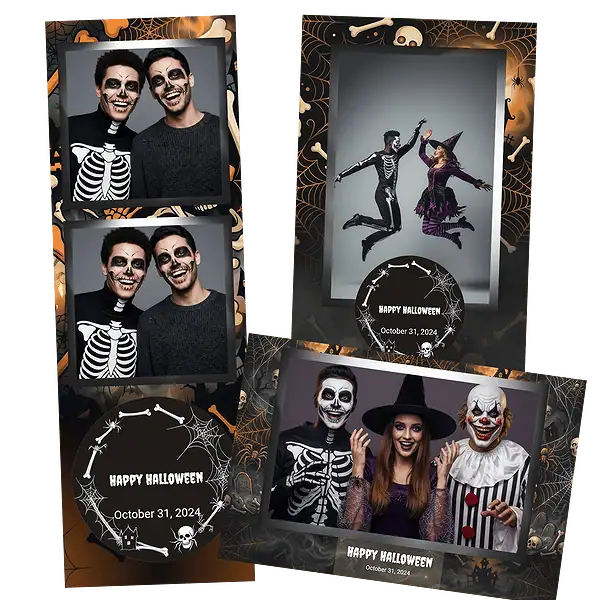 Design photobooth Spooky Skeleton Halloween pour Vivabox et Miroir