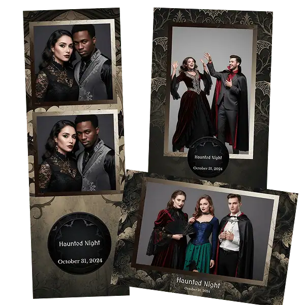 Design photobooth Gothic Haunted Bat pour Vivabox et Miroir