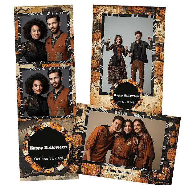 Design photobooth Vintage Patterned Pumpkin pour Vivabox et Miroir