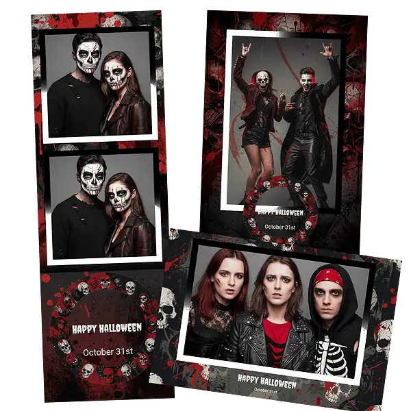 Design photobooth Bloody Skulls Splatters pour Vivabox et Miroir
