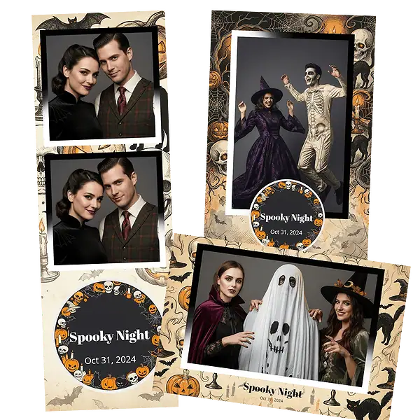 Design photobooth Vintage Sketch Spooky Night pour Vivabox et Miroir
