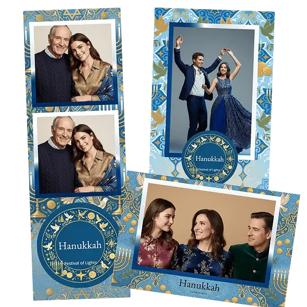 Design photobooth Traditional Hanukkah Lights pour Vivabox et Miroir