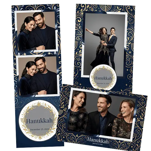 Design photobooth Elegant Midnight Hanukkah pour Vivabox et Miroir