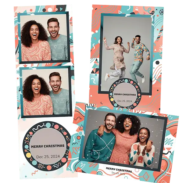 Design photobooth Modern Pastel Holiday pour Vivabox et Miroir