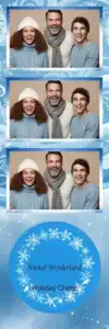 Variante bande 2x6, 3 photos et orientation paysage du design photobooth Frosty Winter Wonderland pour Vivabox