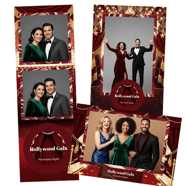 Design photobooth Hollywood Red Carpet Premiere pour Vivabox et Miroir