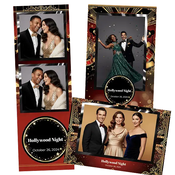 Design photobooth Hollywood Glamour Night pour Vivabox et Miroir
