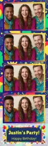 Variante bande 2x6, 4 photos et orientation paysage du design photobooth Colorful Balloons Birthday Party pour Vivabox