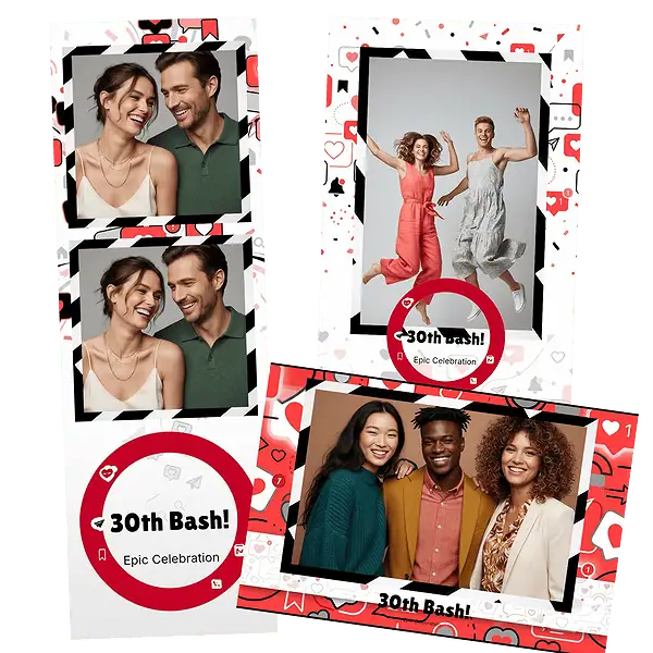 Design photobooth Social Media Feed Party pour Vivabox et Miroir