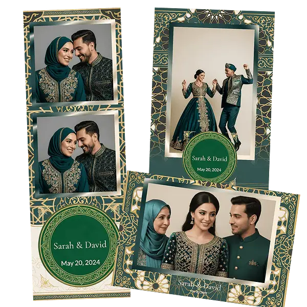 Design photobooth Teal Geometric Wedding pour Vivabox et Miroir