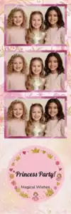 Variante bande 2x6, 3 photos et orientation paysage du design photobooth Pink Polka Dot Princess Party pour Vivabox