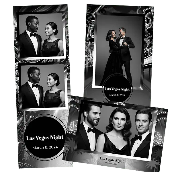 Design photobooth Glamorous Noir Las Vegas pour Vivabox et Miroir