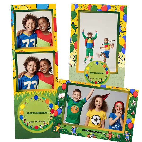 Design photobooth Green Grass Sports Birthday pour Vivabox et Miroir