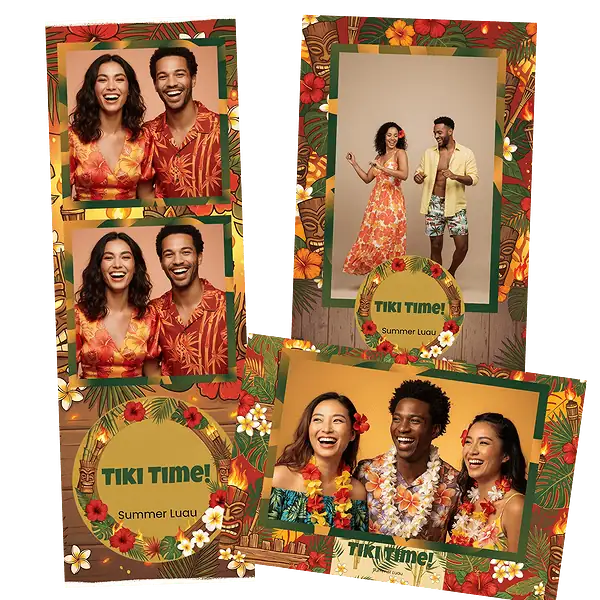 Design photobooth Tropical Tiki Luau pour Vivabox et Miroir