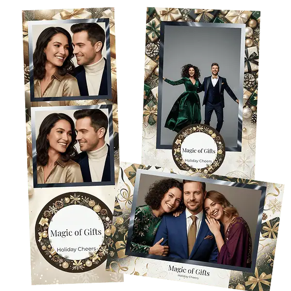 Design photobooth Magic Of Christmas Gifts pour Vivabox et Miroir