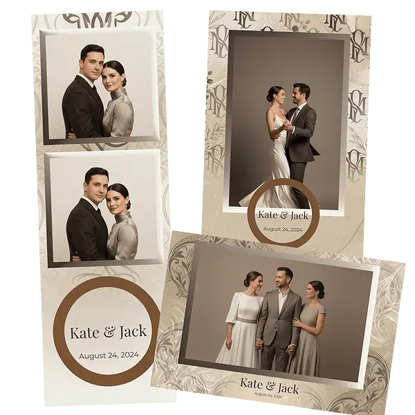 Design photobooth Elegant Taupe Wedding pour Vivabox et Miroir