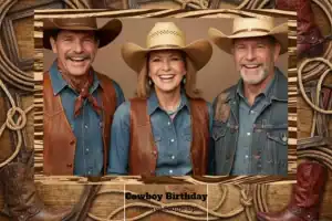 Anniversaire western en bois brun - Vivabox 3