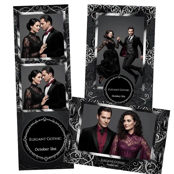 Design photobooth Elegant Gothic Halloween pour Vivabox et Miroir