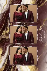 Mariage bordeaux marbre et or - Vivabox 5