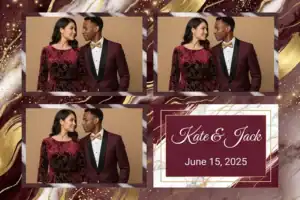 Mariage bordeaux marbre et or - Vivabox 4