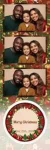 Variante bande 2x6, 3 photos et orientation paysage du design photobooth Red Holly Christmas Frame pour Vivabox