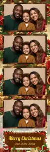 Variante bande 2x6, 4 photos et orientation paysage du design photobooth Red Holly Christmas Frame pour Vivabox