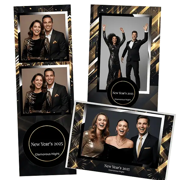 Design photobooth Glamorous Nightclub Nye Countdown pour Vivabox et Miroir