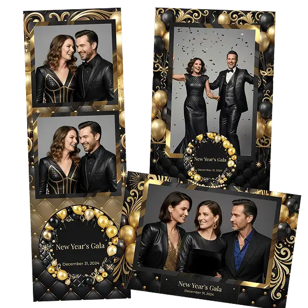 Design photobooth Glamorous Black Leather Gala pour Vivabox et Miroir