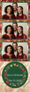 Variante bande 2x6, 3 photos et orientation paysage du design photobooth Red Green Ornament Christmas Booth pour Vivabox