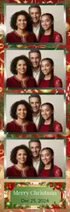 Variante bande 2x6, 4 photos et orientation paysage du design photobooth Red Green Ornament Christmas Booth pour Vivabox