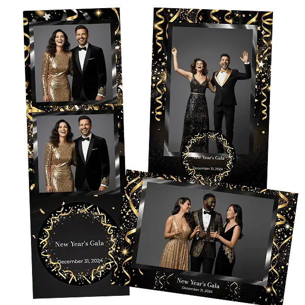Design photobooth Glamorous Black And Gold Gala 2 pour Vivabox et Miroir