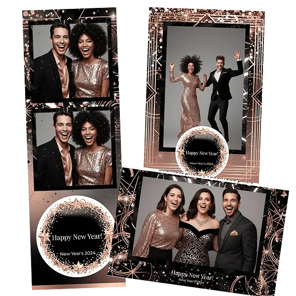 Design photobooth Glamorous Rose Gold Nye pour Vivabox et Miroir