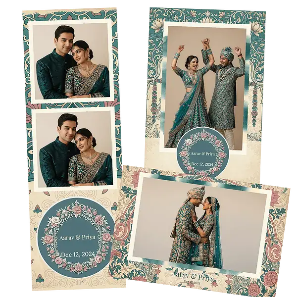 Design photobooth Teal Ornate Indian Wedding pour Vivabox et Miroir
