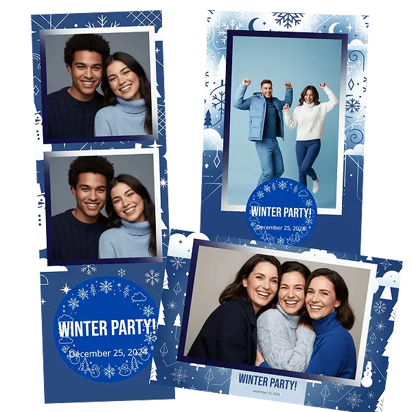 Design photobooth Blue Winter Wonderland pour Vivabox et Miroir
