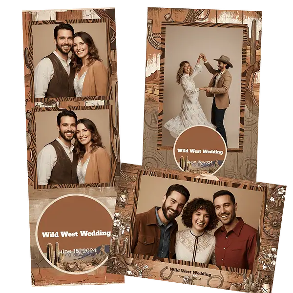 Design photobooth Rustic Western Wood pour Vivabox et Miroir