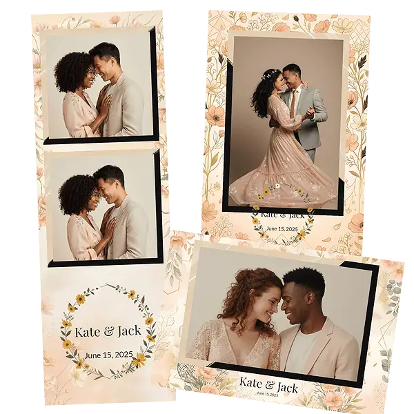Design photobooth Soft Peach Wildflower pour Vivabox et Miroir