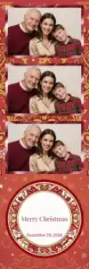 Variante bande 2x6, 3 photos et orientation paysage du design photobooth Green Holly Christmas Confetti pour Vivabox