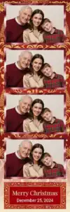 Variante bande 2x6, 4 photos et orientation paysage du design photobooth Green Holly Christmas Confetti pour Vivabox