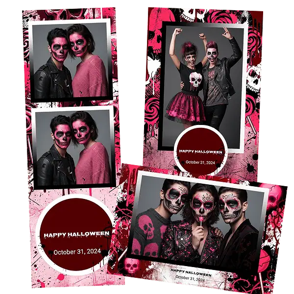 Design photobooth Scary Pink Skull Grunge pour Vivabox et Miroir
