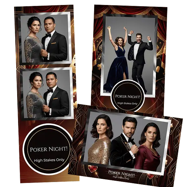 Design photobooth Glamorous Casino Poker Night pour Vivabox et Miroir