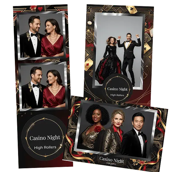 Design photobooth Glamorous Casino Night 2 pour Vivabox et Miroir
