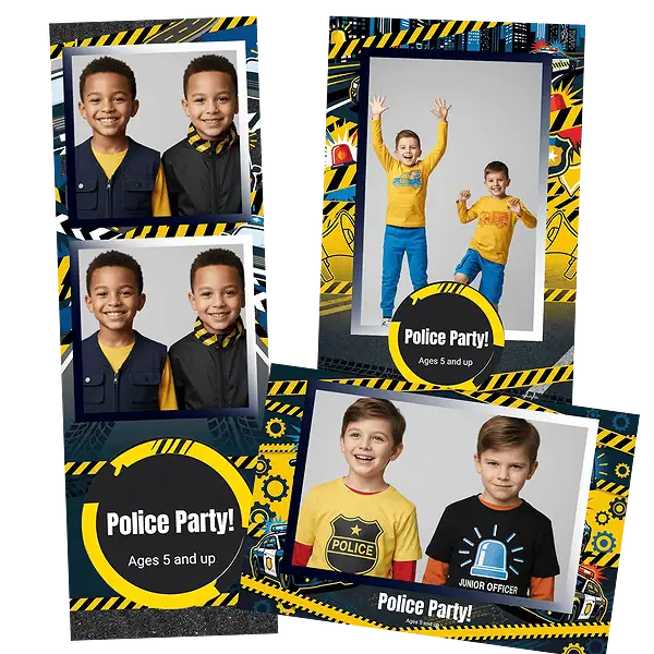 Design photobooth Bold Police Patrol Party pour Vivabox et Miroir