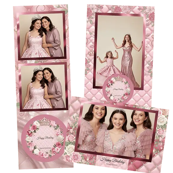 Design photobooth Pink Quilted Princess pour Vivabox et Miroir