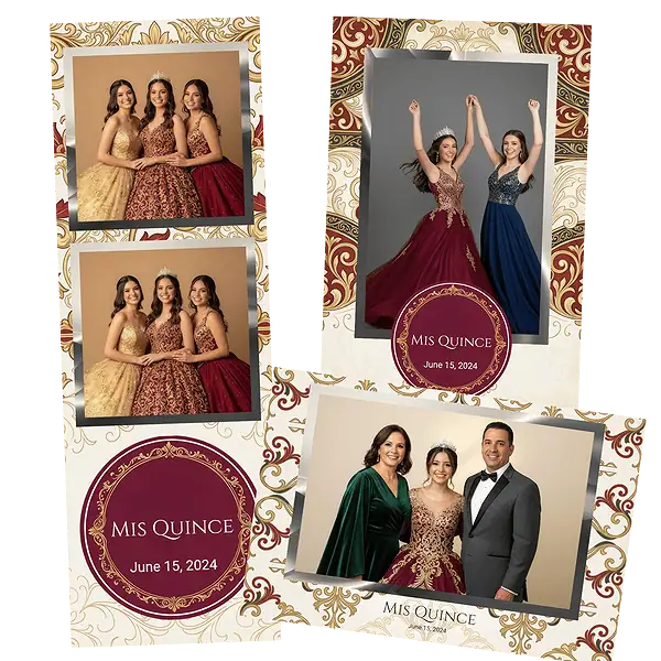 Design photobooth Classic Quinceaera Filigree pour Vivabox et Miroir